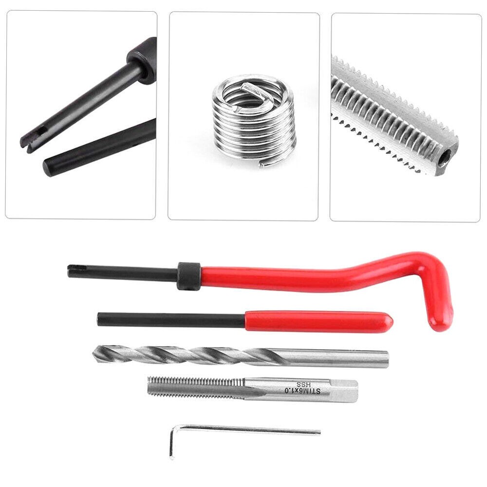 M8X1.25 Thread Repair Kit 30 Piece Helicoil Compatible 6mm Damaged Threads