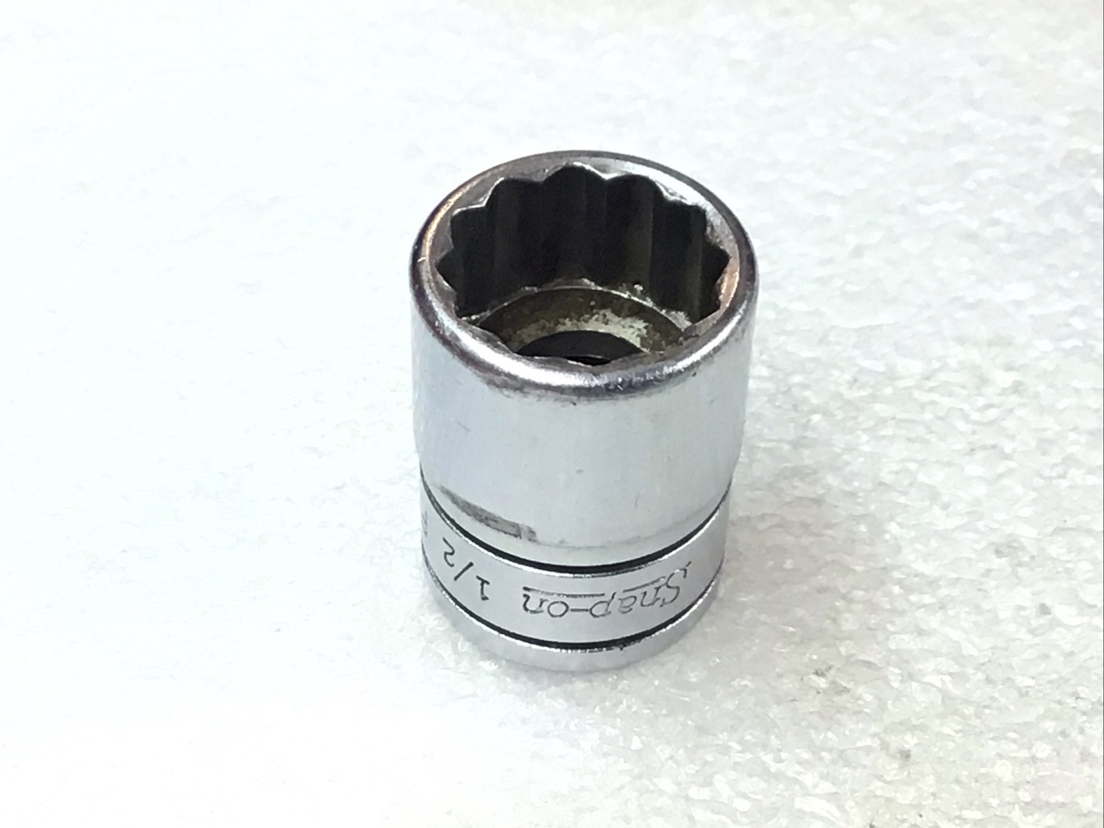 Snap On F161 – 1/2”, SAE, Chrome, 3/8″ Dr., 12-Pt., Shallow, Socket-USA-NICE-