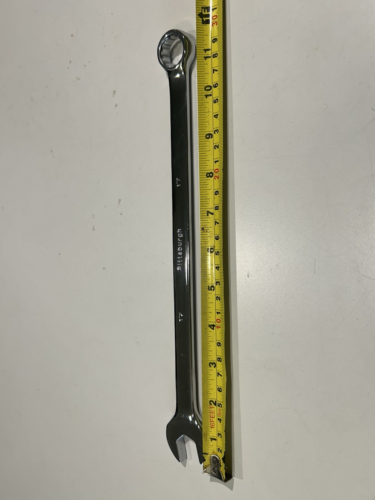 Pittsburgh New 17mm Long Handle Chrome Combo Wrench 12pt