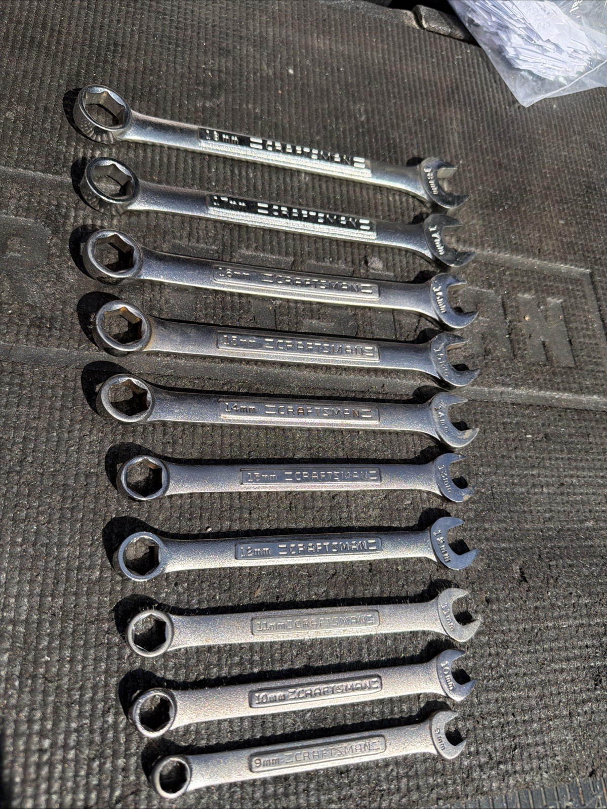 10pc Sears Craftsman USA 6 Point Metric Combination Wrench Set 9-18mm Many New