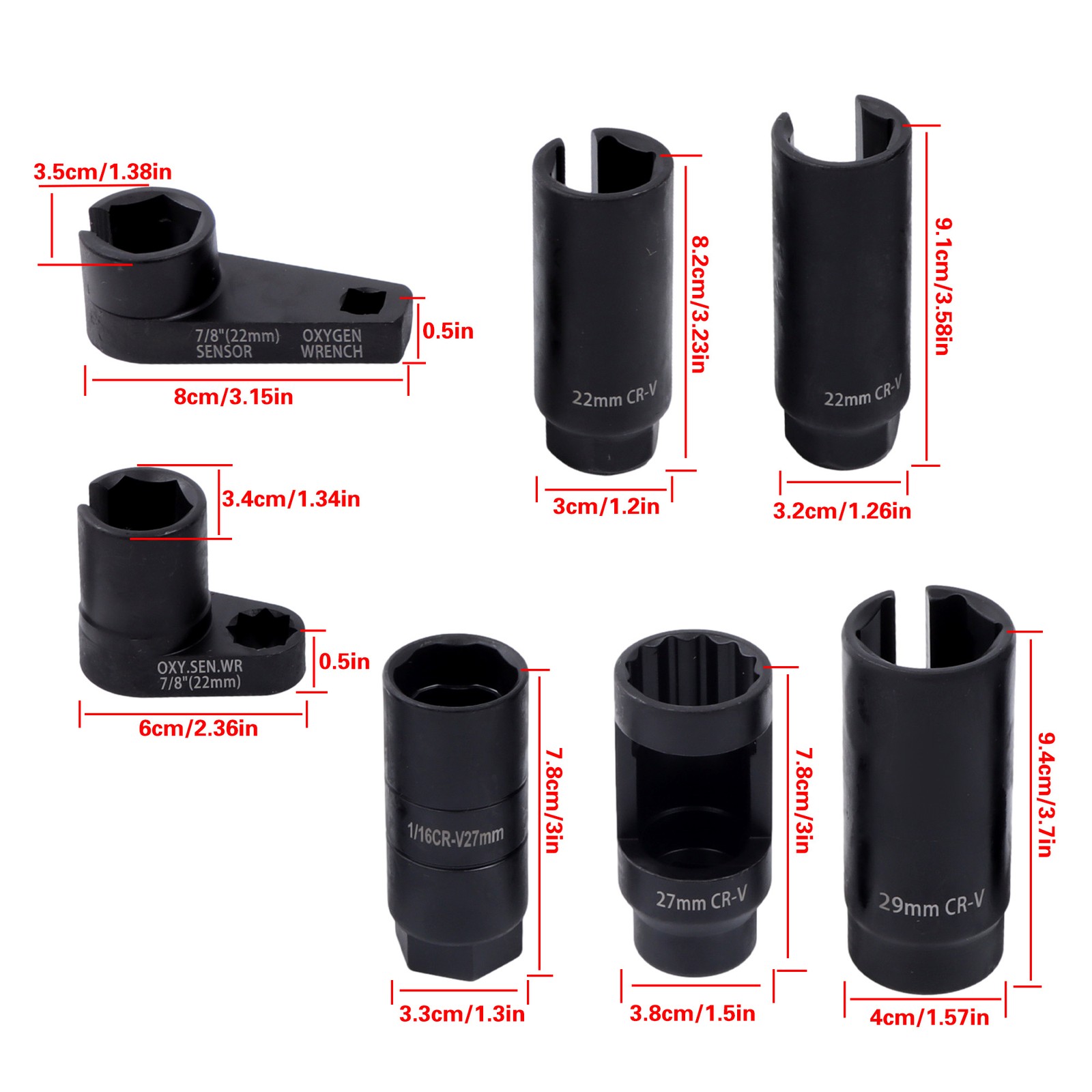 LABLT 7Pcs Oxygen Sensor & Oil Pressure Sending Unit Master Sensor Socket Set