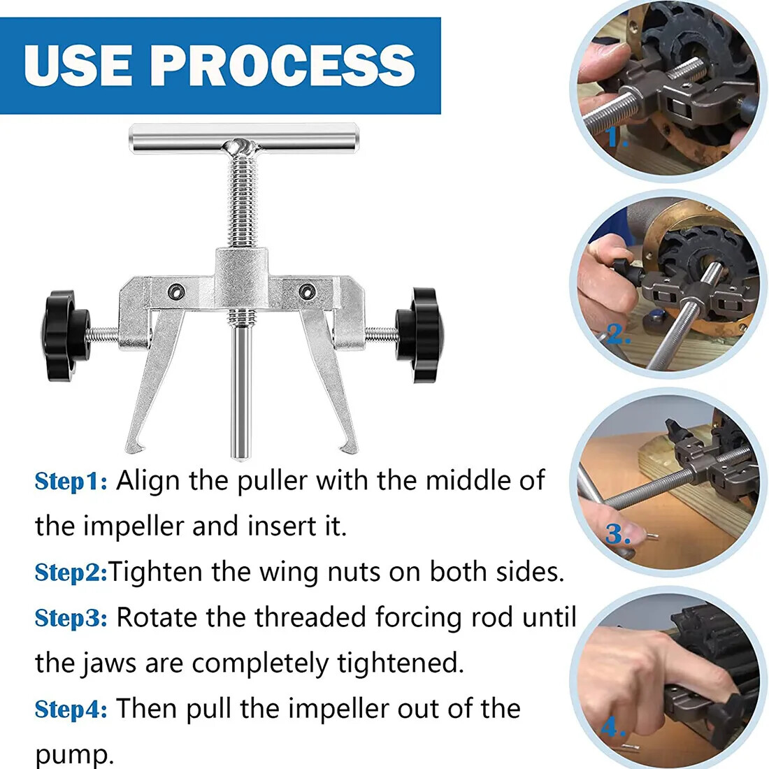 660040-1 Impeller Puller Removal for Impellers 2-1/4″ to 2-9/16″ Jabsco Pump