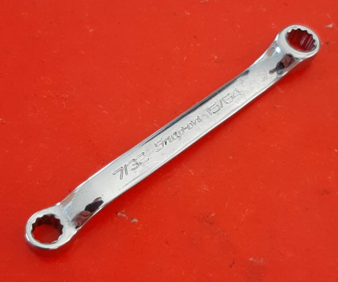 Snap-on XID1415A 7/32″ X 15/64″ 12Pt Point Offset Box End Wrench MARKED 120