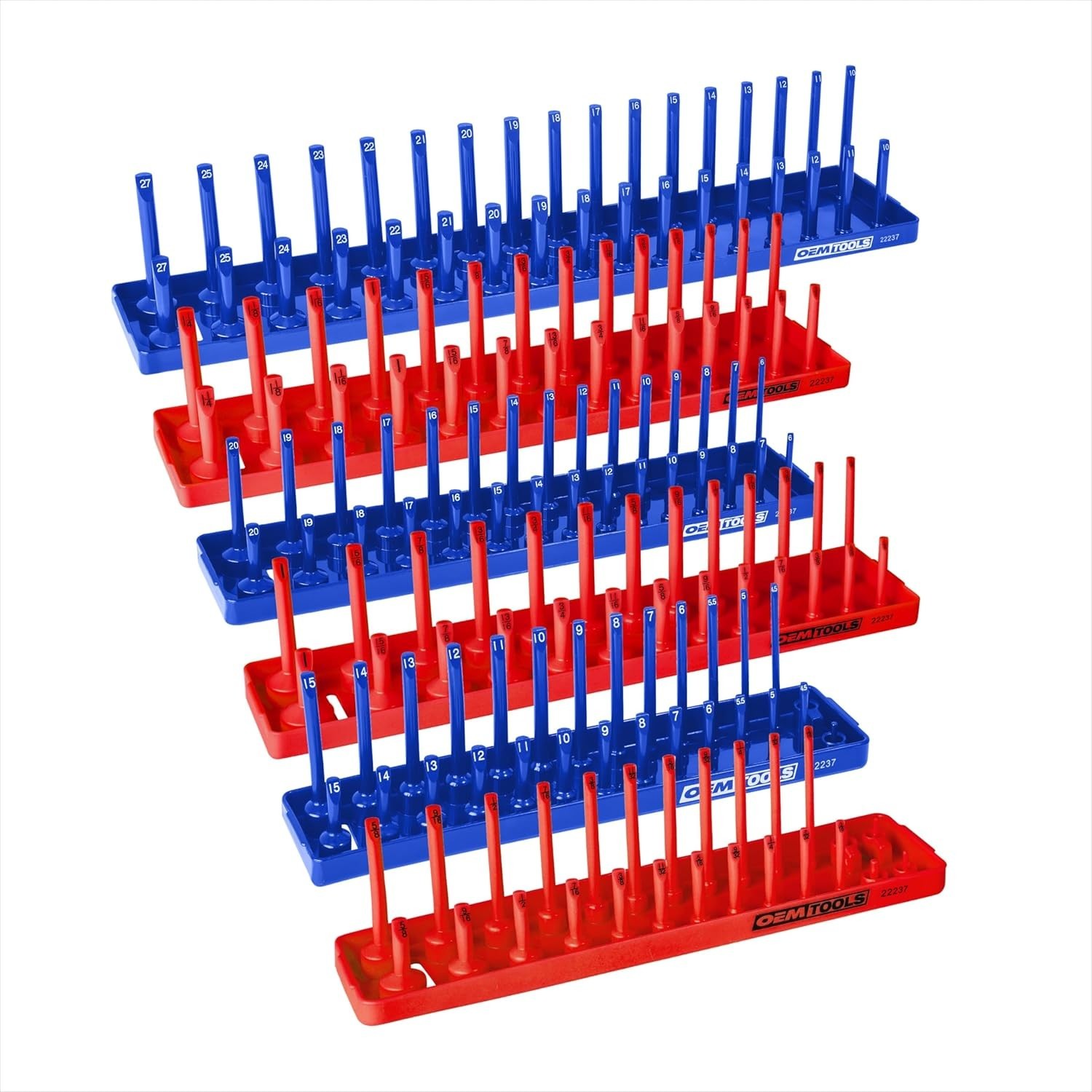 ABS Plastic 6-Piece Socket Tray Organizer Set – Perfect for Workshop or Garage