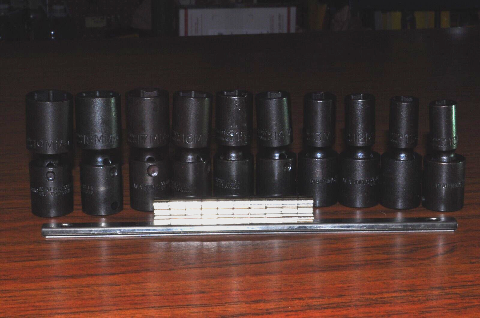 PROTO J72135M 3/8″DR10PCS DEEP UNIVERSAL IMPACT SOCKET METRIC 10-19 MM- 6 POINT