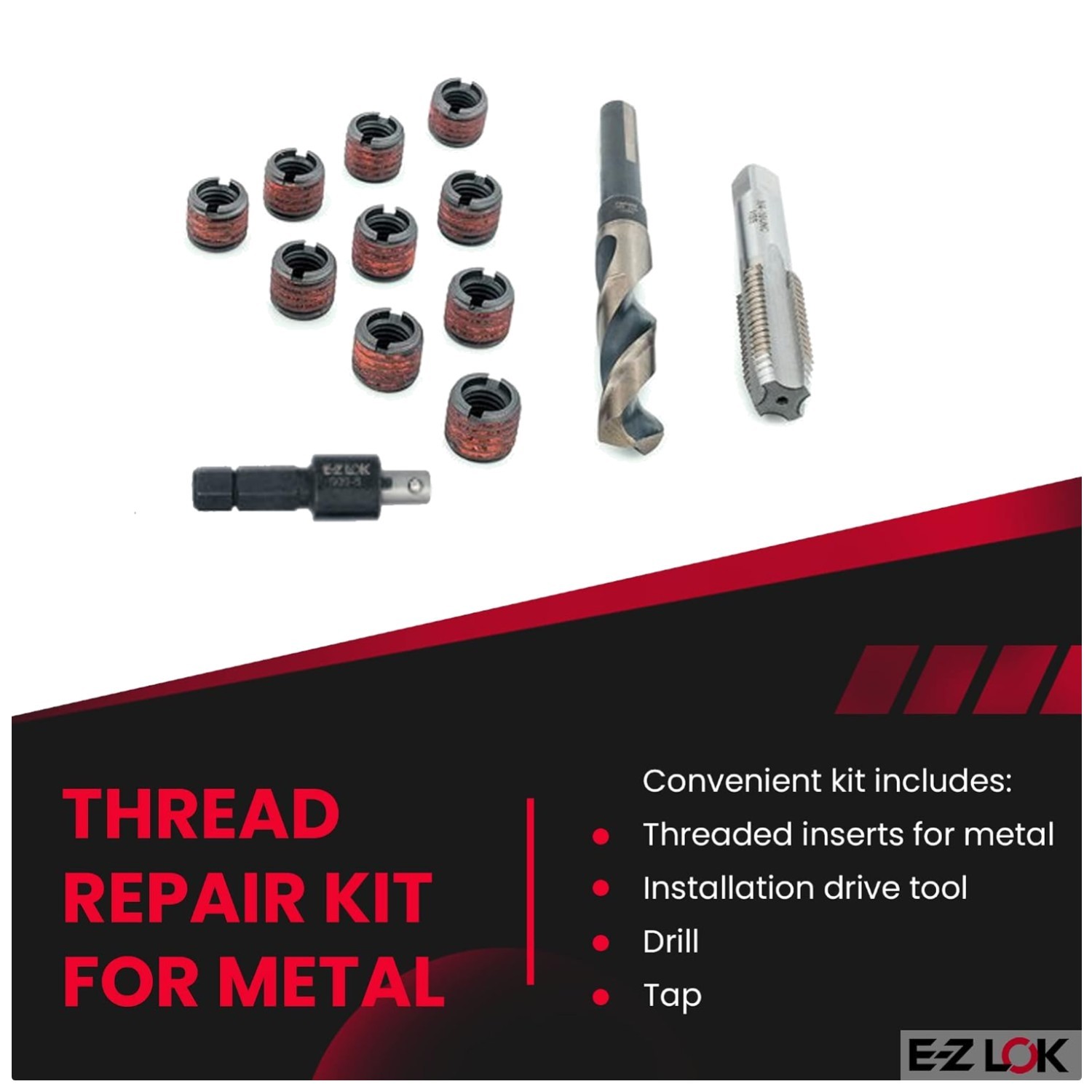 Metal Thread Repair Kit M10-1.25 with Tools