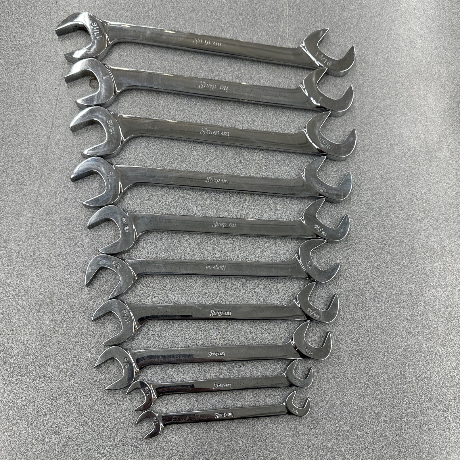 Snap On Four Way Angle Head Open End Wrench Set 10 Piece 3/8” To 1 1/8” Read