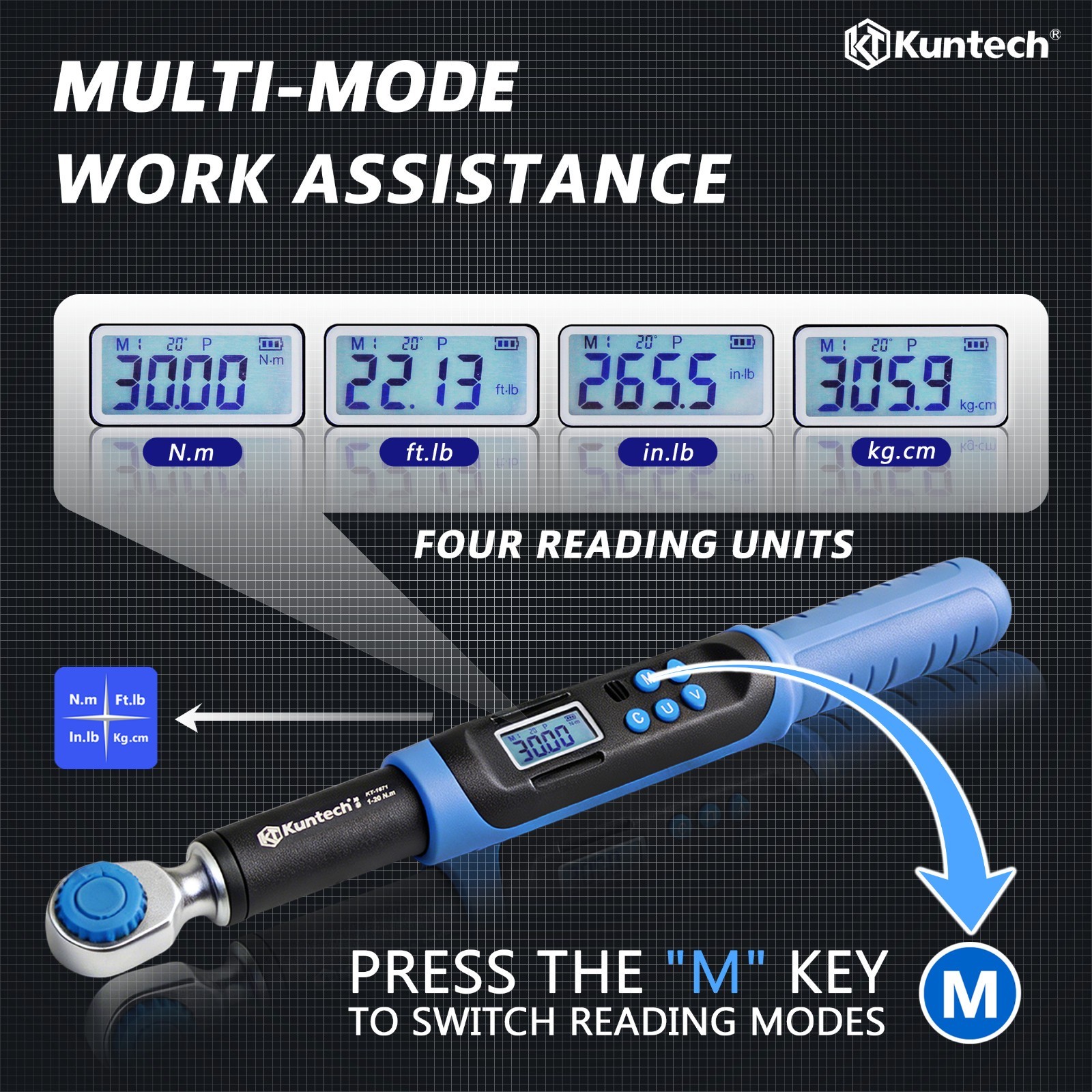 3/8″ Drive Digital Torque Wrench 6.8-135 Nm & LED Display Buzzer Car Repairs