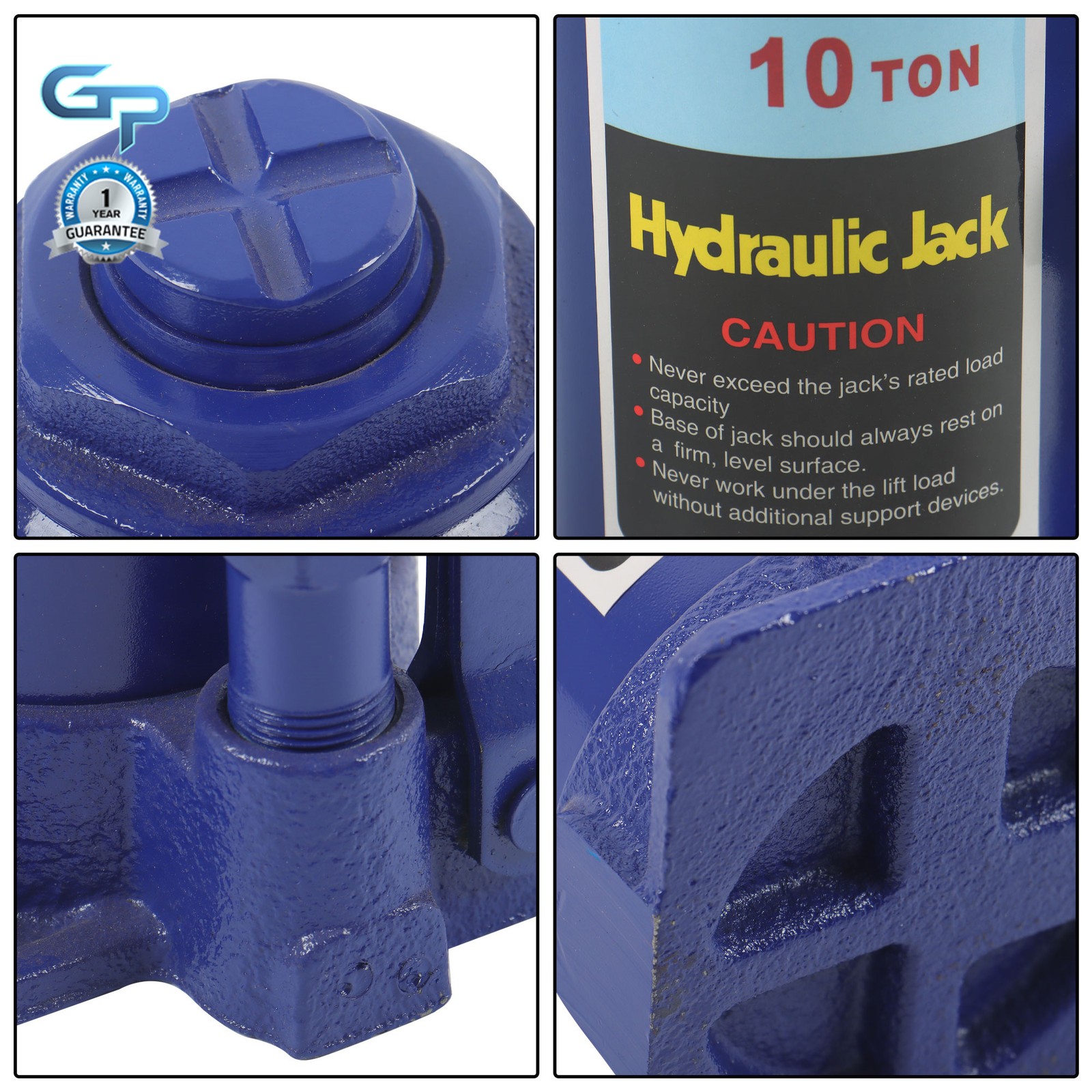 Hydraulic Car Bottle Jack for Auto Repair and House Lift, 10 Ton (20,000 LBs)