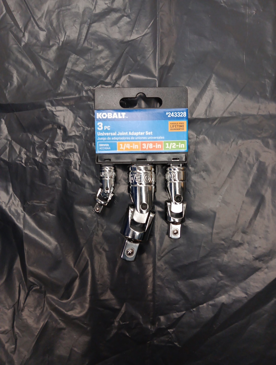 Kobalt #243328 3pc. Universal Joint Adapter Set – 1/4” 3/8” 1/2” Drives
