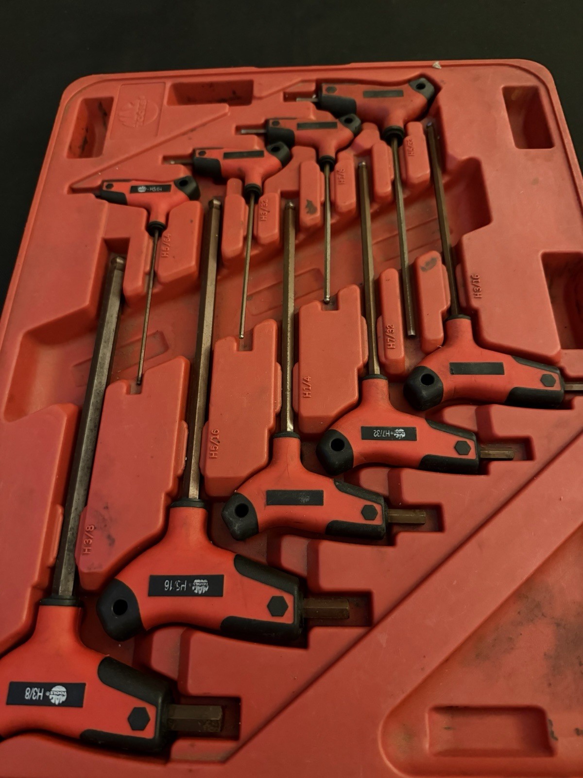 Mac 9 Piece SAE BI-MATERIAL T-HANDLE BALL-END HEX KEY SET – SHKTB9PT