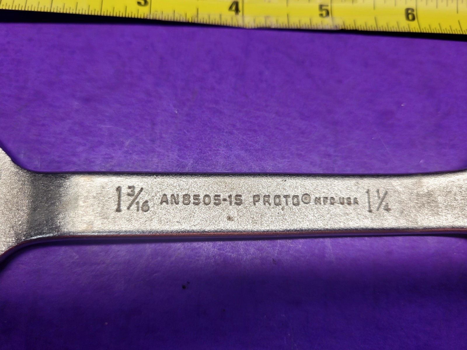 VINTAGE PROTO OFFSET OPEN END WRENCH 1-3/16- 1-1/4 AN8505-15. USA