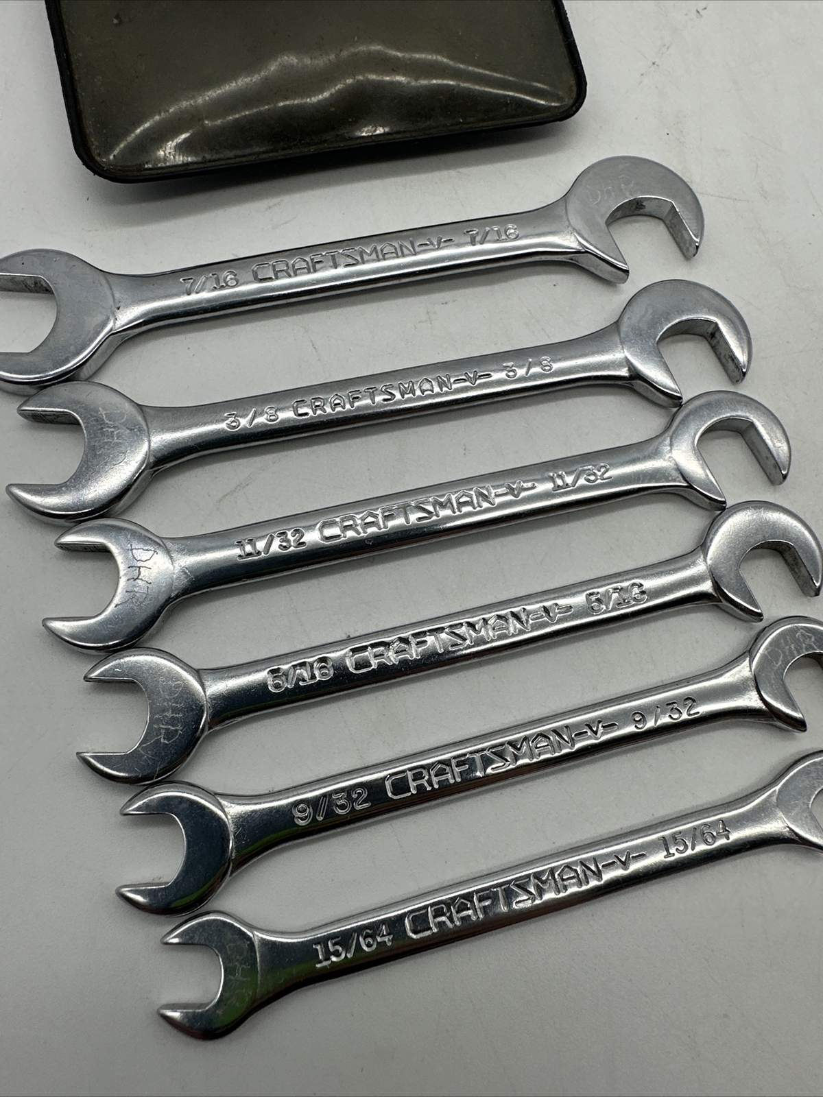 Vintage CRAFTSMAN No. 4306 6 Piece SAE Open End Ignition Wrench Set USA READ*