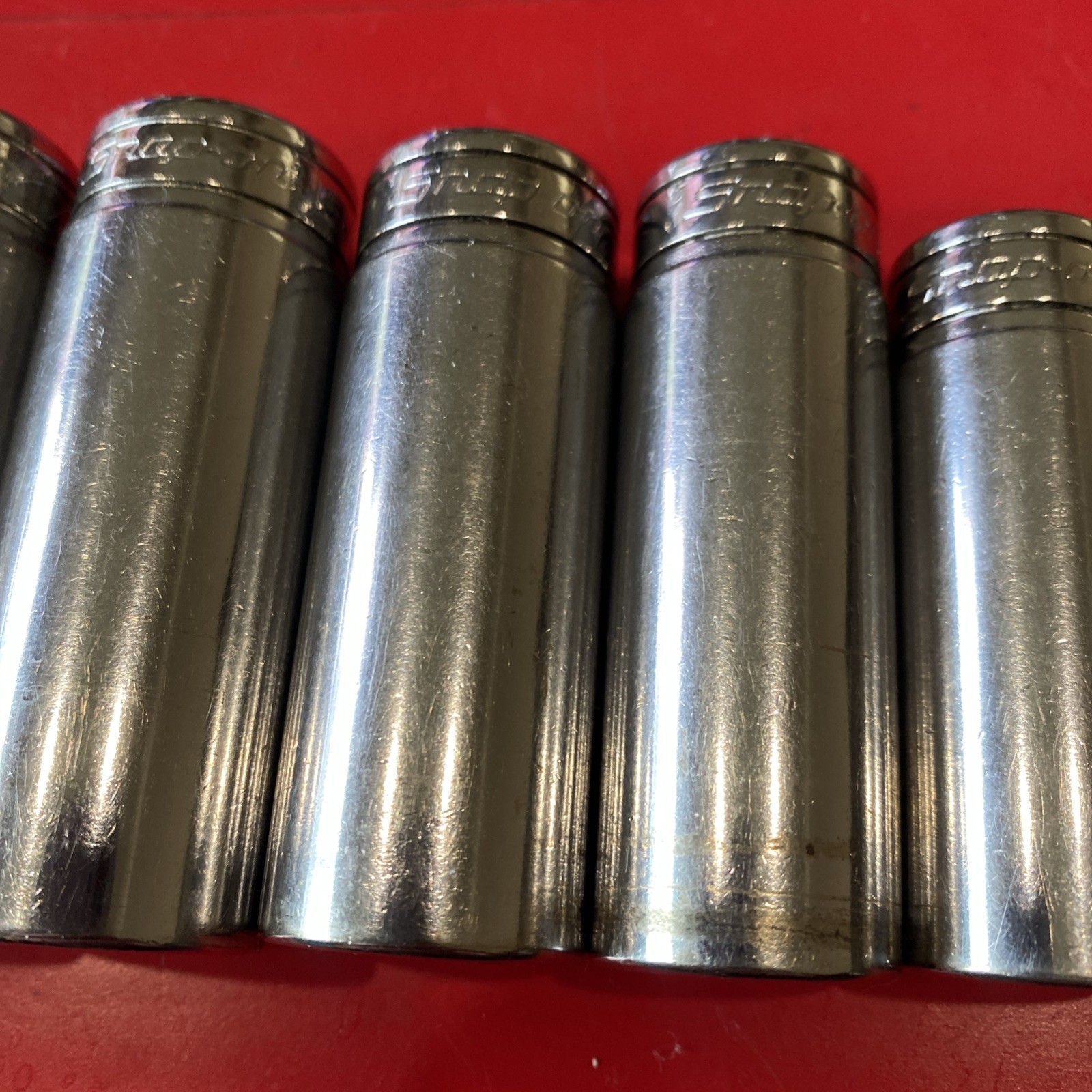 SNAP ON 7 SOCKETS 3/8″ DR SF141-SF281 Missing SF181 12 Point SAE Deep Socket Set