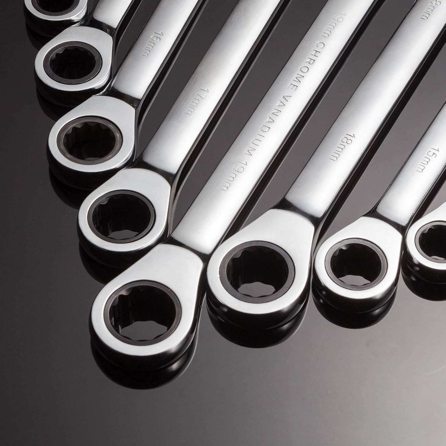 Versatile 12-Piece Metric Ratchet Wrench Set with Anti-Corrosion Finish Included