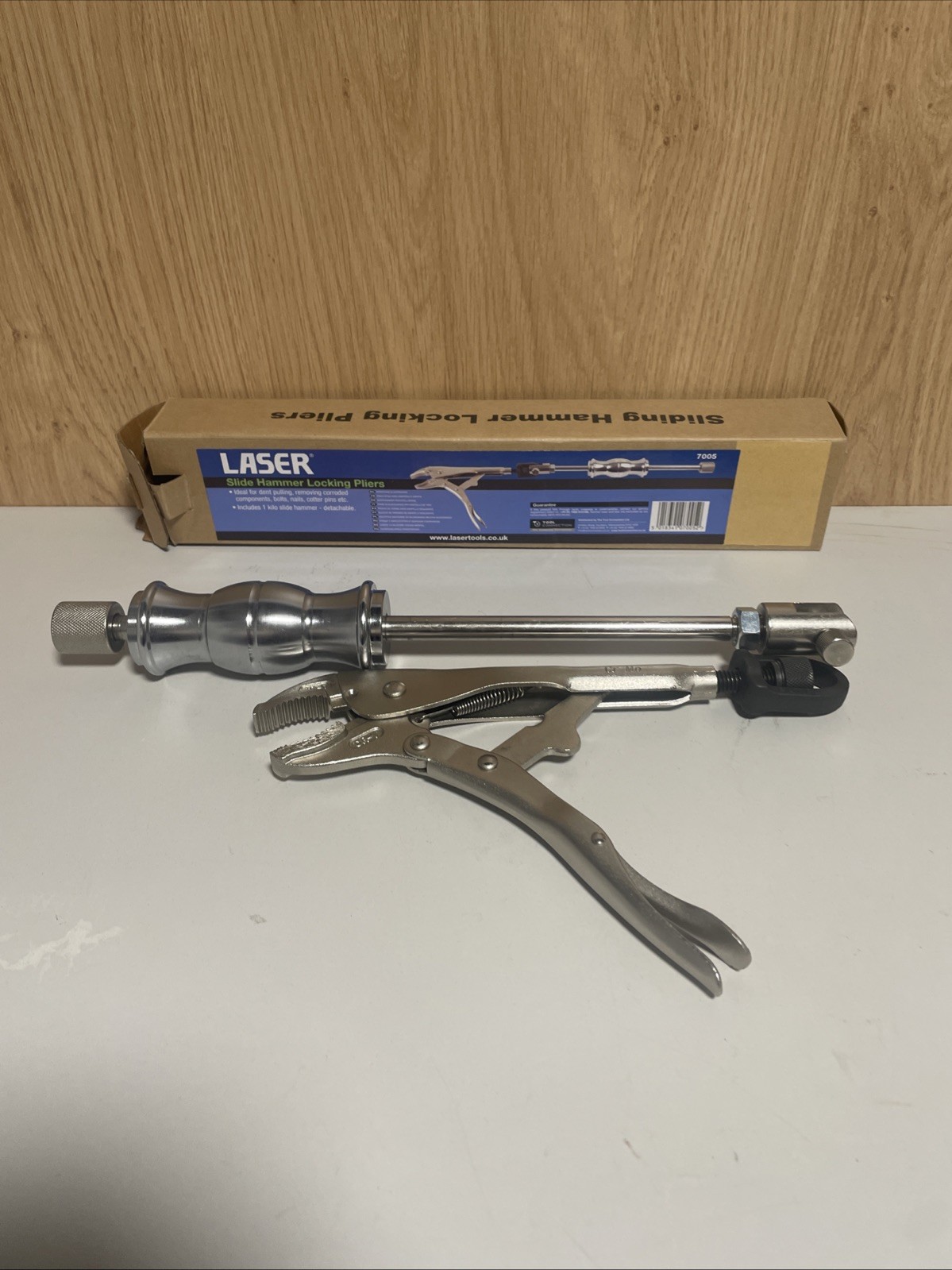 Laser 7005 Slide Hammer Locking Pliers Silver 05018341070052