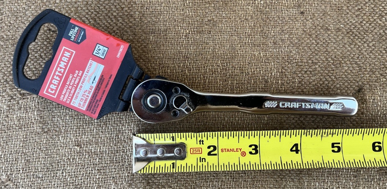 CRAFTSMAN 1/4-in Drive 72-Tooth Quick-Release Ratchet CMMT86721 Low-Profile NEW