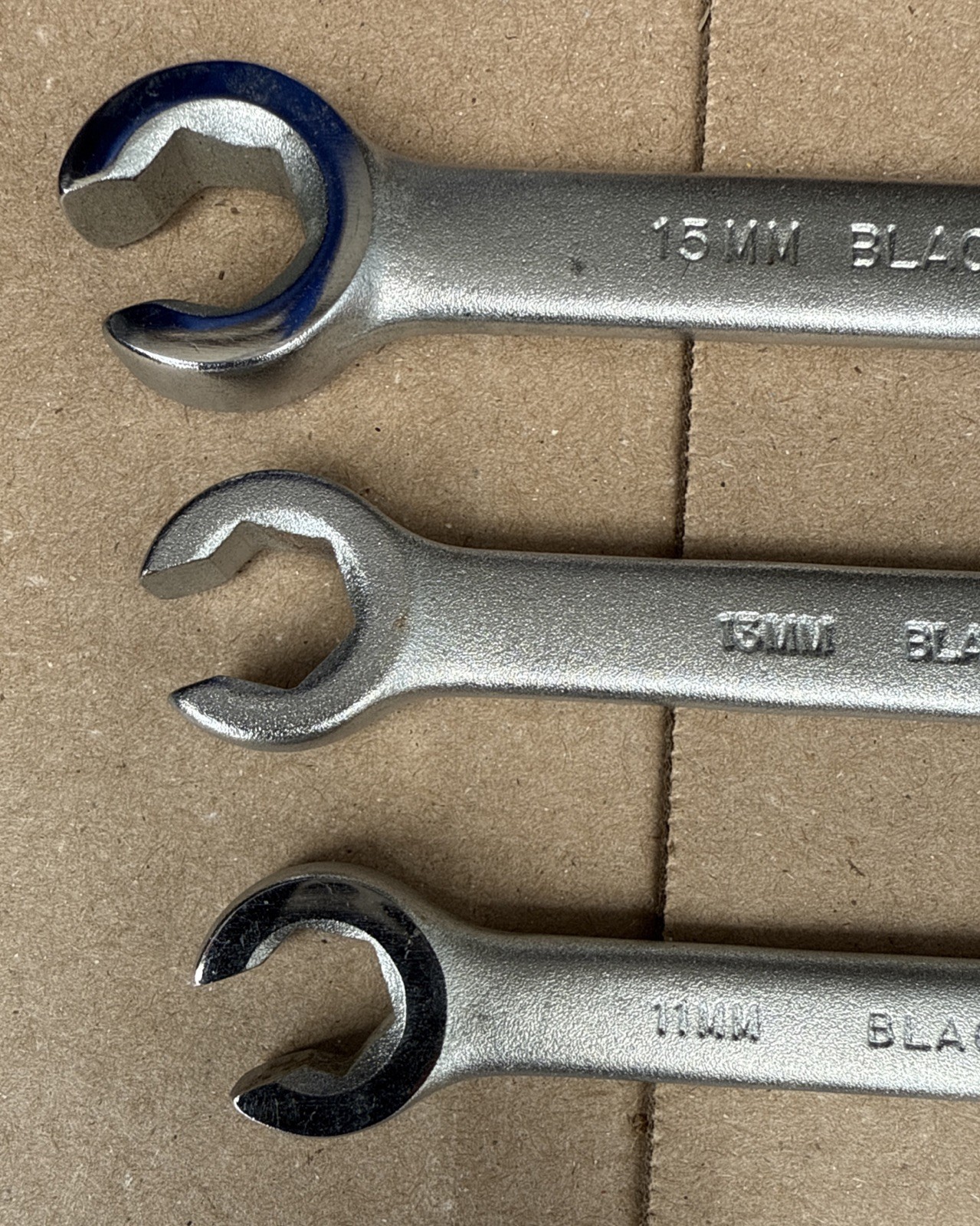 Blackhawk 3pc Metric Flare Nut / Line Wrenches 11mm – 17mm Satin Chrome USA NEW