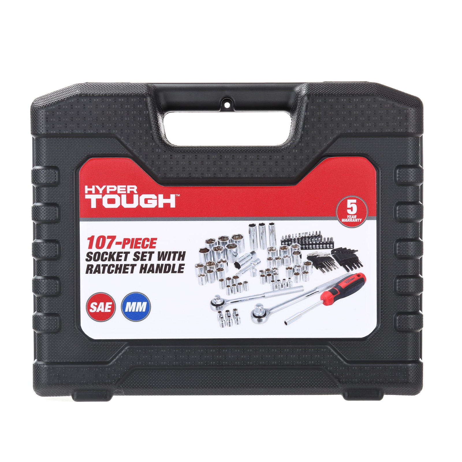 Hyper Tough 107Pc Socket Set 1/4 3/8 1/2 Drive Mechanic Kit (FREESHIP)