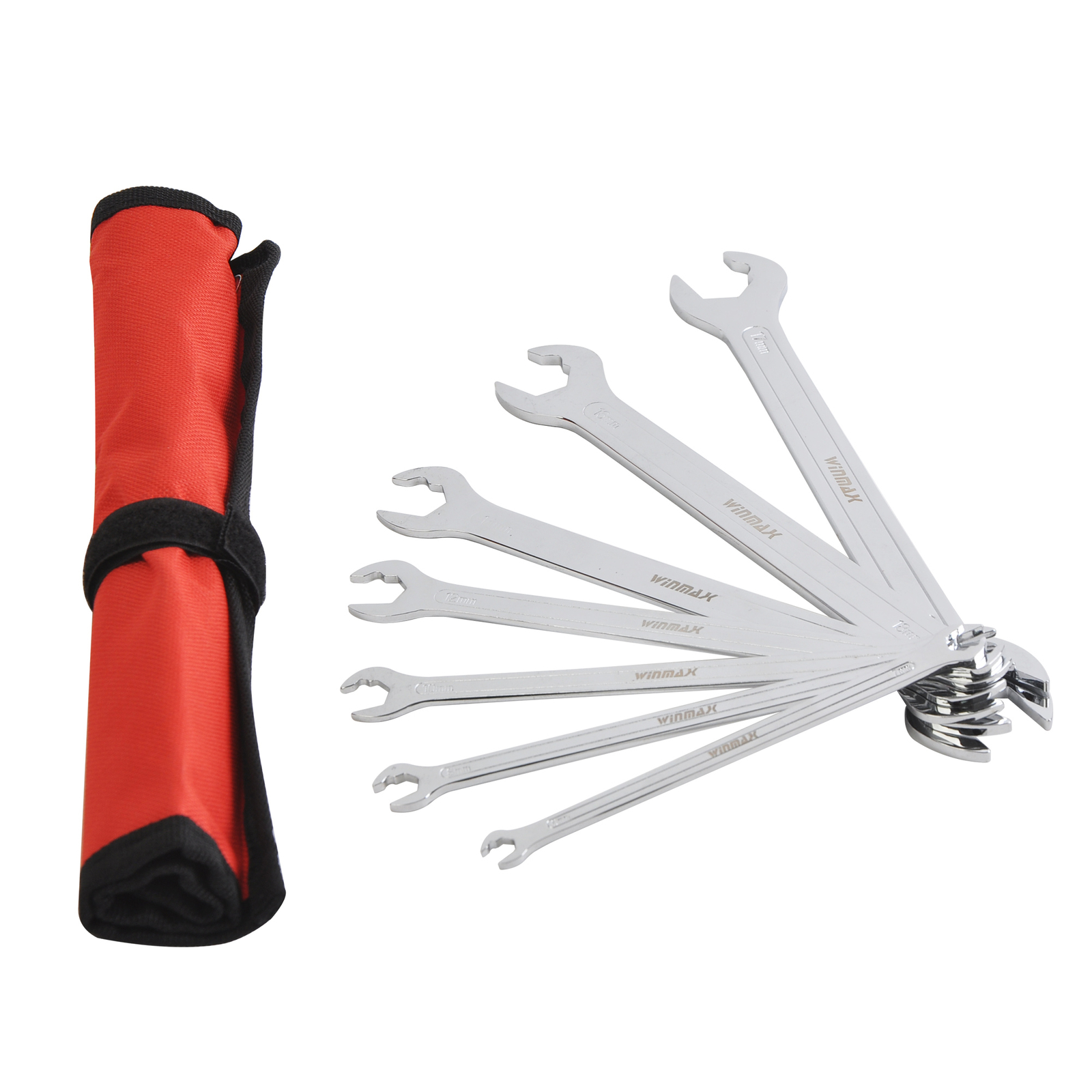 7pc Double Open End Wrench Set Flat Spanner Wrench Metric Ratcheting Combination