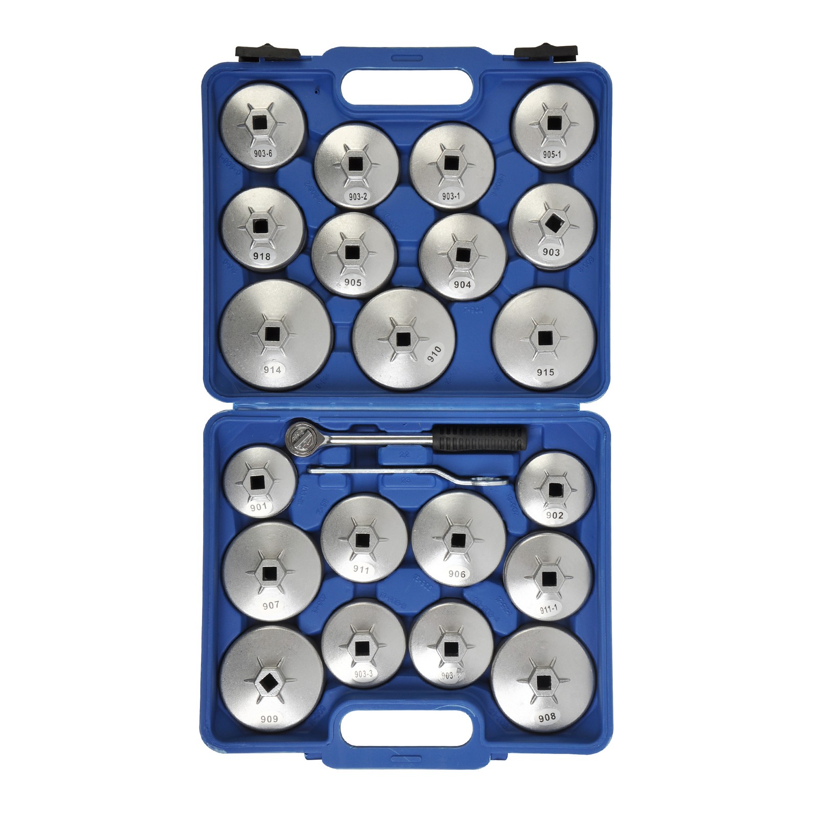 23PC Aluminum Alloy Cup Type Oil Filter Cap Wrench Set Socket Removel US SHIP