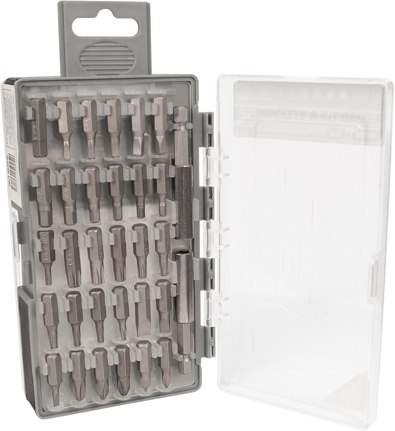 W9046 52pc Socket and Bit Driver Set with 1/4-Inch Drive Ratchet, SAE and Metric