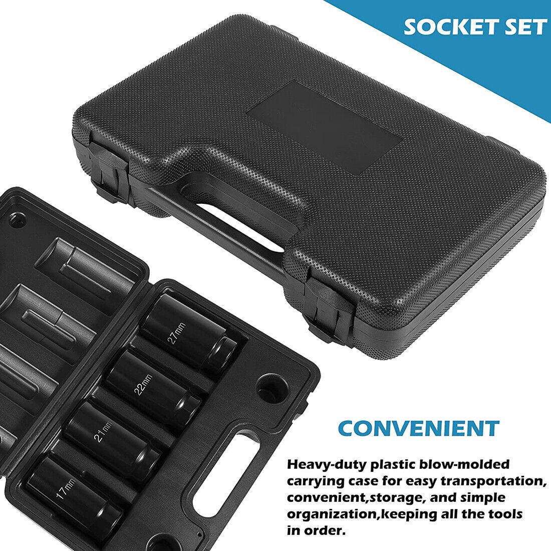 Crank Bolt Socket Set, 17MM/21MM/22MM/27MM Harmonic Balancer Socket Set