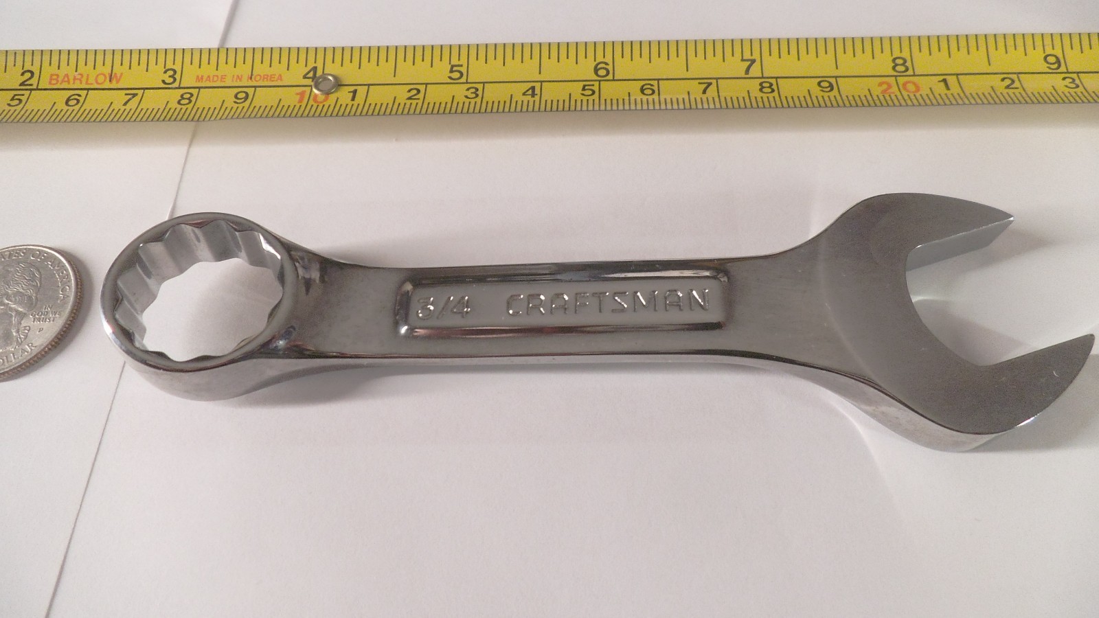 Craftsman Professional USA 12pt polished stubby combo wrench, 3/4″, 44109
