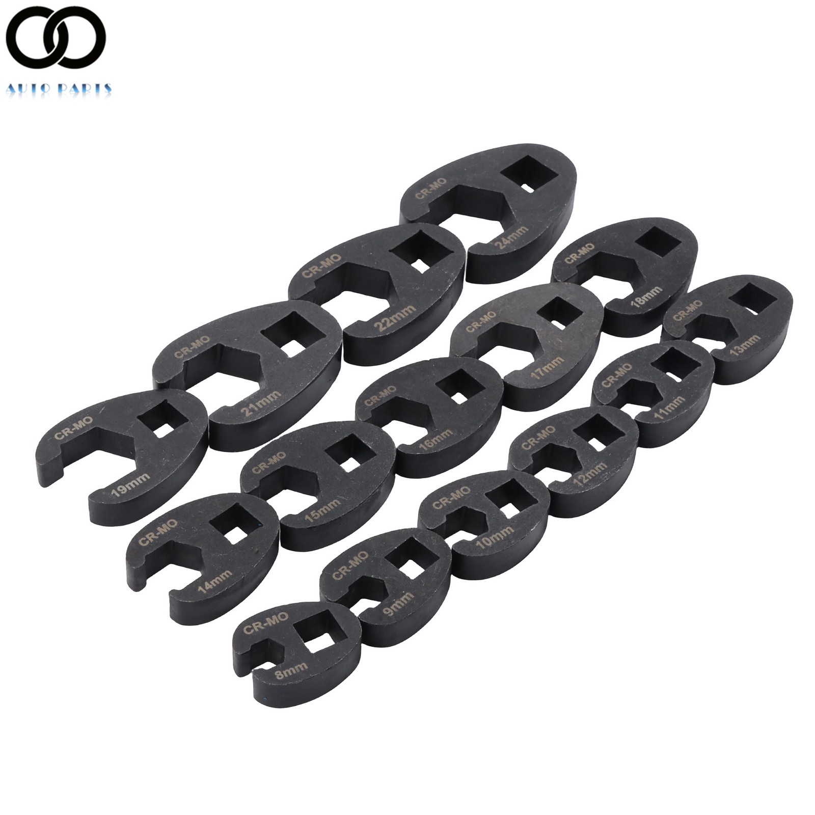 15PCS Crows Foot Wrench Set 1/2″ and 3/8” Drive Flare Nut Crowfoot Wrench Set