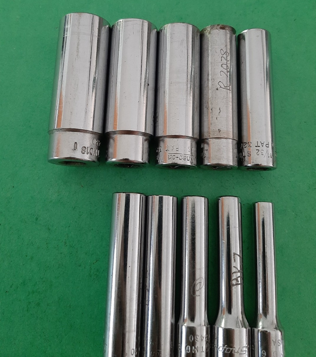 10pc Snap-on Tools USA 1/4″ Drive SAE Deep 12pt POINT Chrome Socket Set READ!!