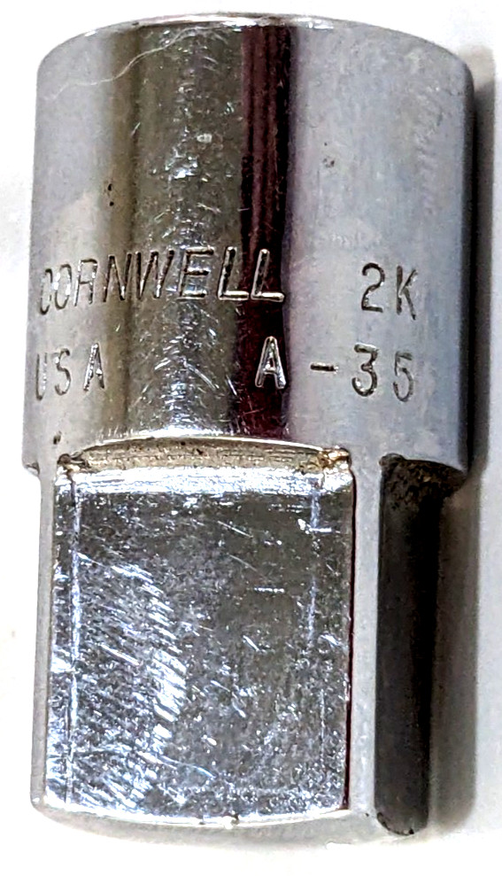 Cornwell Tools A35 1/2″ Female to 3/4″ Male Socket Adapter Chrome USA Made