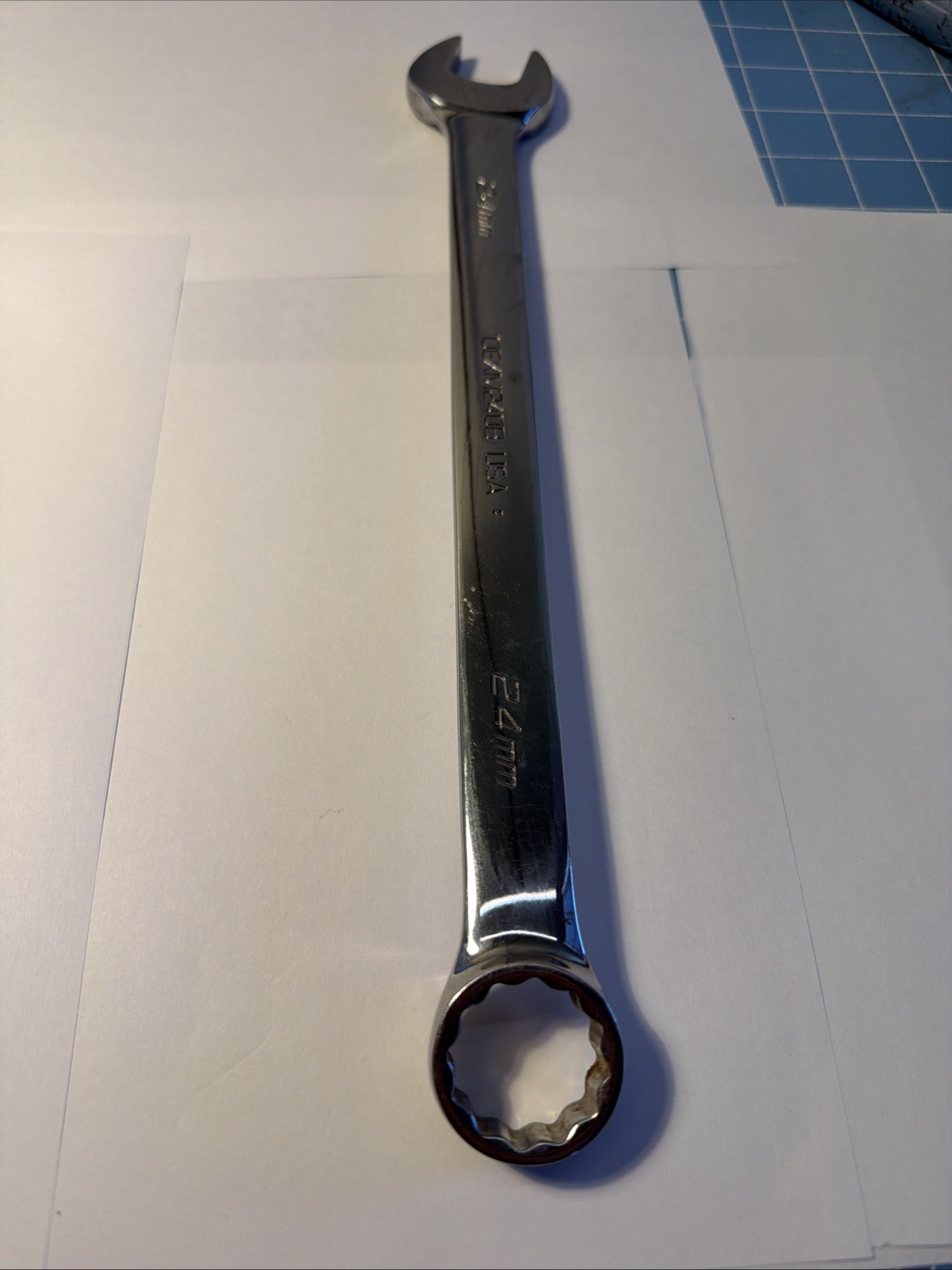 Snap-On 24mm 12-Point Metric Combination Wrench USA OEXM240B Very Good Condition
