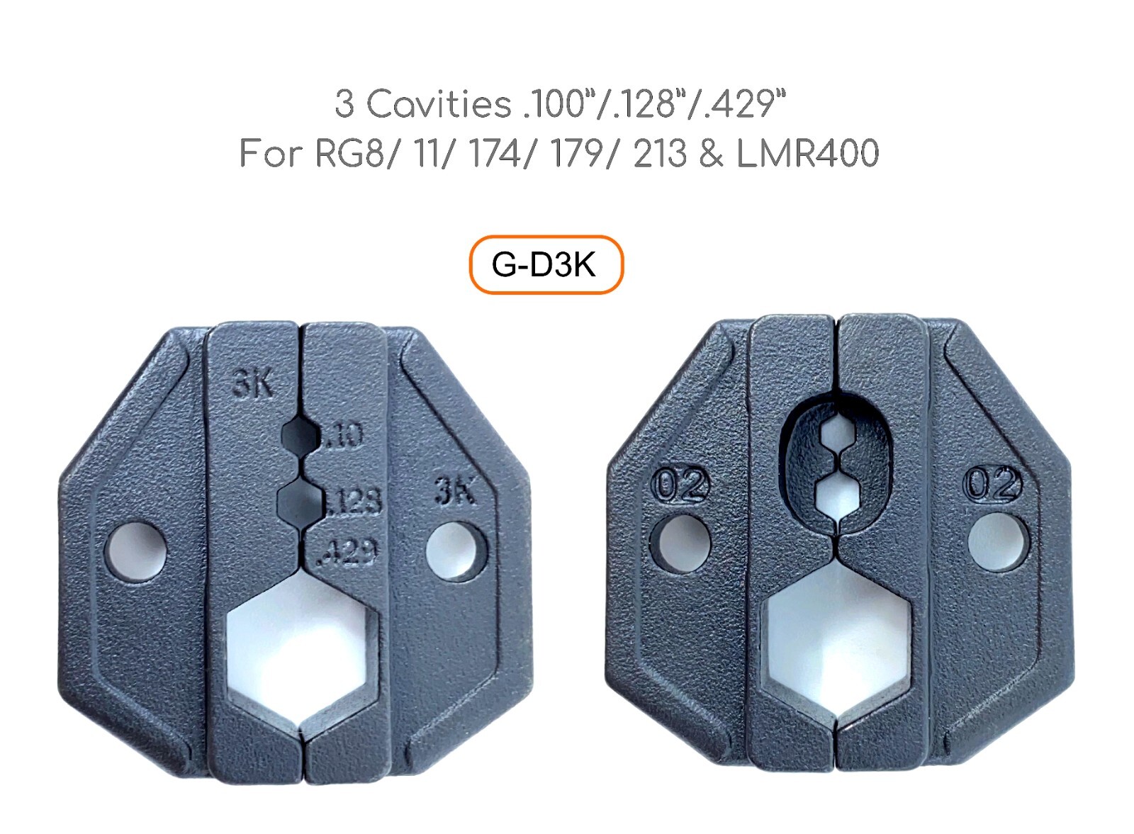 GIZWIZ Interchangeable RF Coax Ratchet Crimp Tool 2 Die Sets LMR400 RG8/11 RG174
