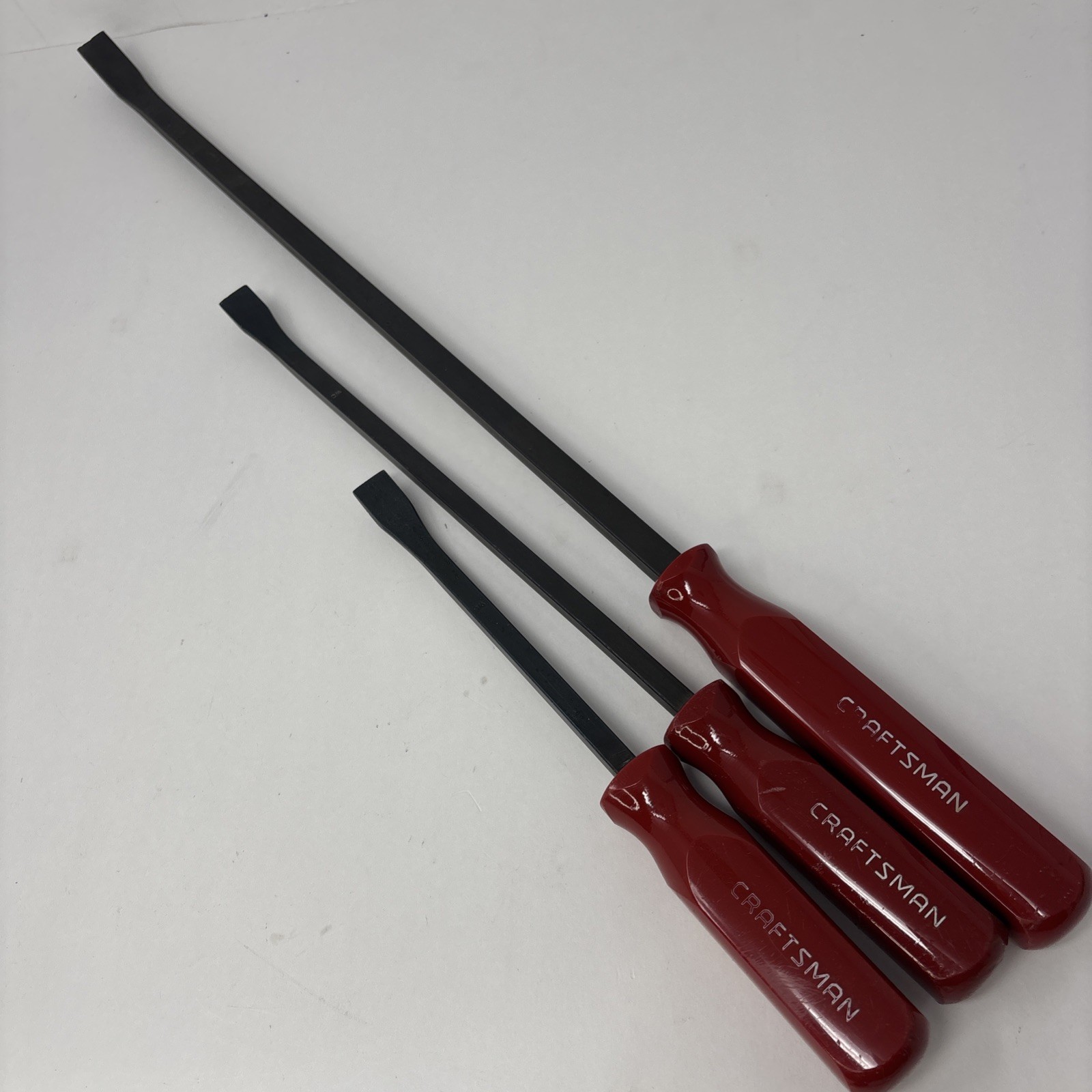 Craftsman 3 Piece Pry Bar Set #43275 12”, #43276 17”, & #43277 25” w/Red Handles