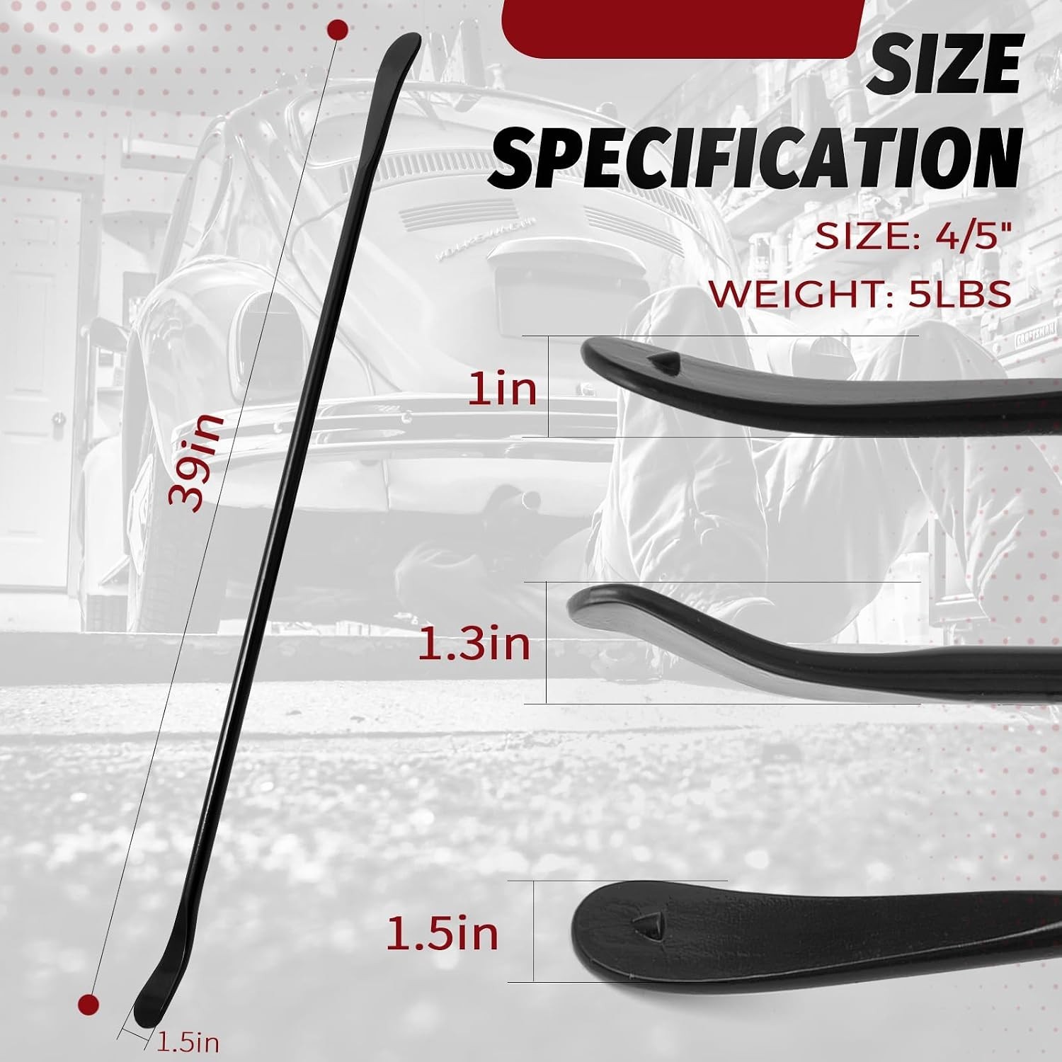 Tire Mount and Demount Iron Tubeless Tire Removal Tool 37 in Black 2-Pack