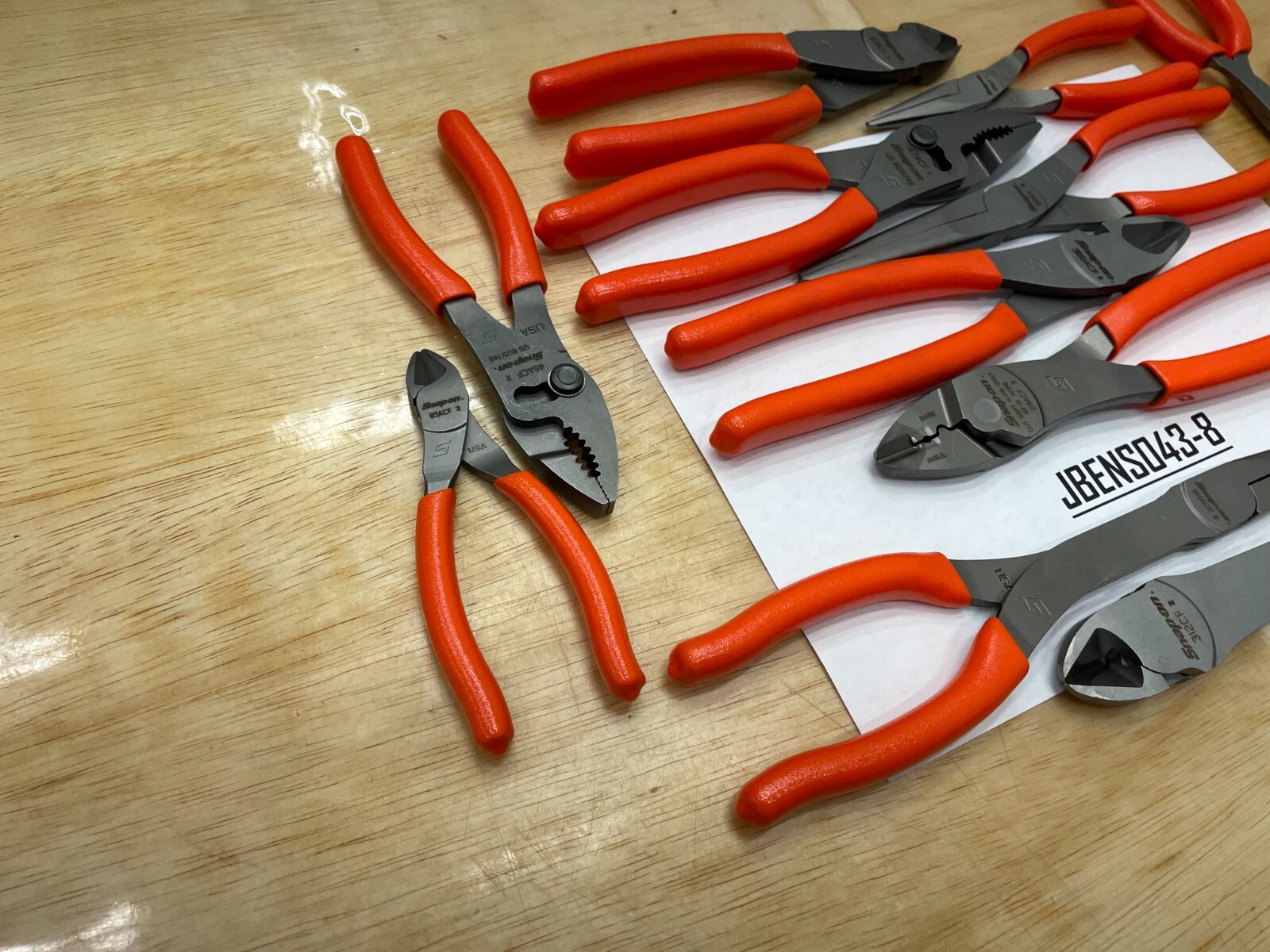 Snap-On Tools USA NEW 12 Piece ORANGE Soft Grip Master Assorted Pliers Lot Set