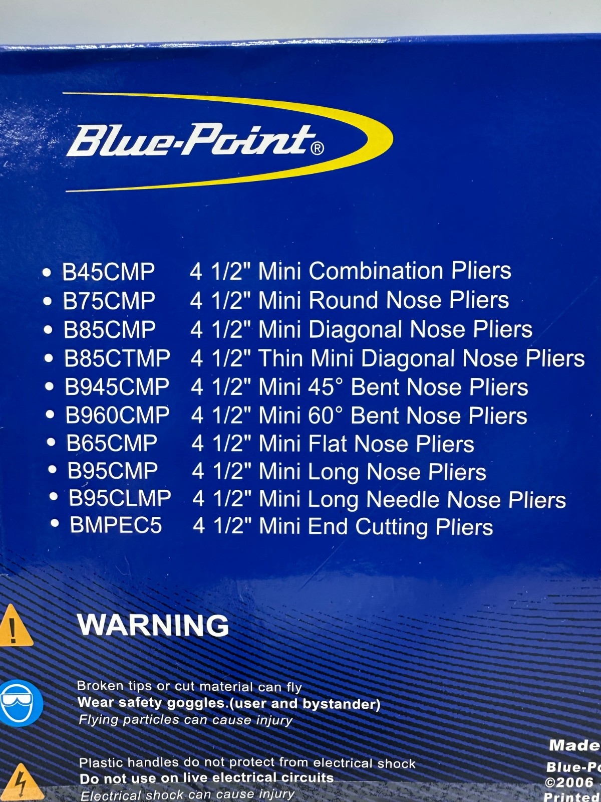 Blue Point by Snap On 10 Piece Mini Plier Set BMPL1000