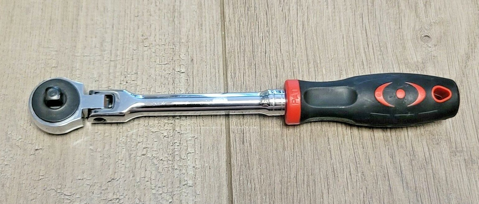 Genius Tools 1/4″ dr Long Handle Flex Head Ratchet w/Comfort Grip #282262S