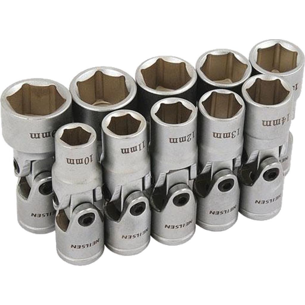 Neilsen Metric Universal Joint Sockets 10mm – 19mm Socket Set 10pc 3/8″ Drive
