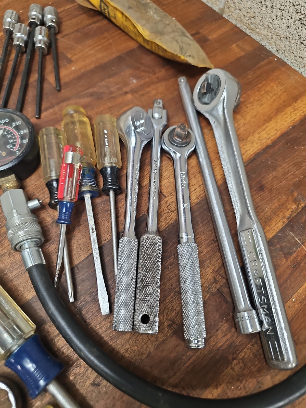 PP25- USA Mechanic tool lot- RATCHETS, WRENCHES, Etc – CRAFTSMAN, PROTO, Etc