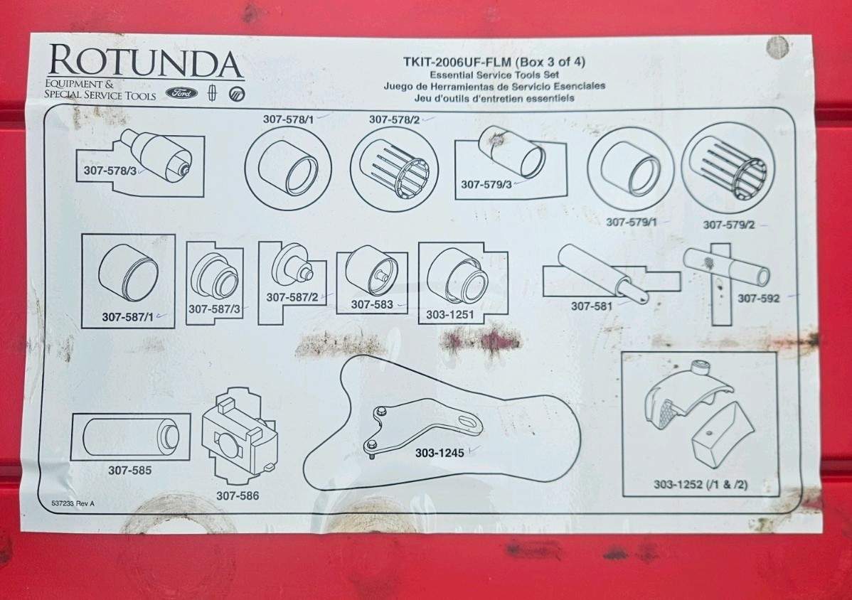 Rotunda TKIT-2006UF-FLM Ford Specialty Service Tool Box 3 Of 4 *Only Box 3*