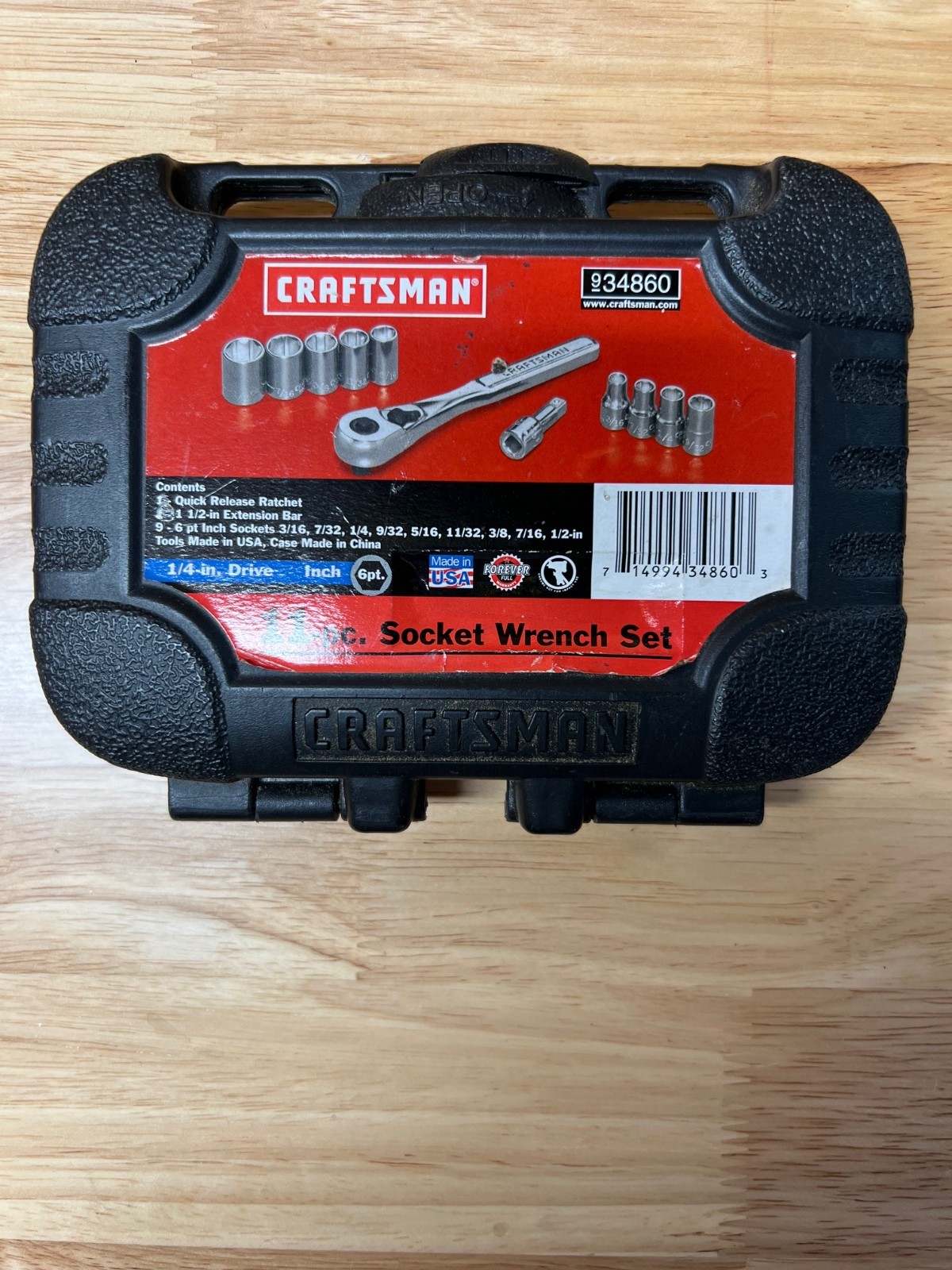 Craftsman 11 pc 1/4″ Drive Socket Set Made In USA, 9-34860
