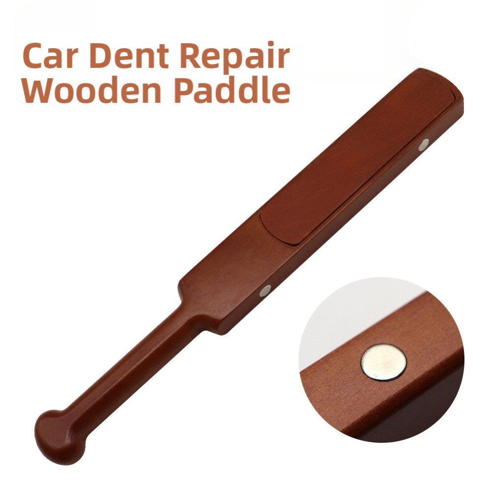 Vehicle Paintless Dent Repair Tool Hardened Wood Paddle 350mm Long Handle