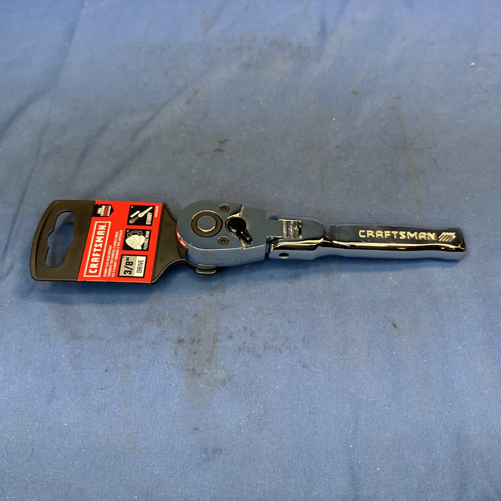 New Craftsman 3/8 Inch Drive Metric and SAE Flex Head Stubby Ratchet 72 Teeth