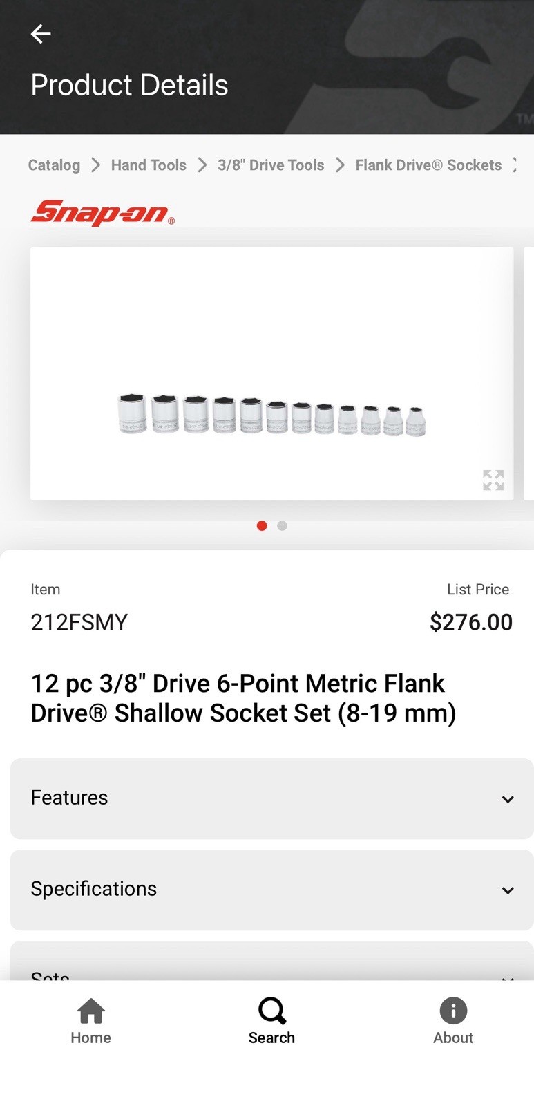 NEW 12 pc 3/8″ Drive 6-Point Metric Flank Drive® Shallow Socket Set (8-19 mm)