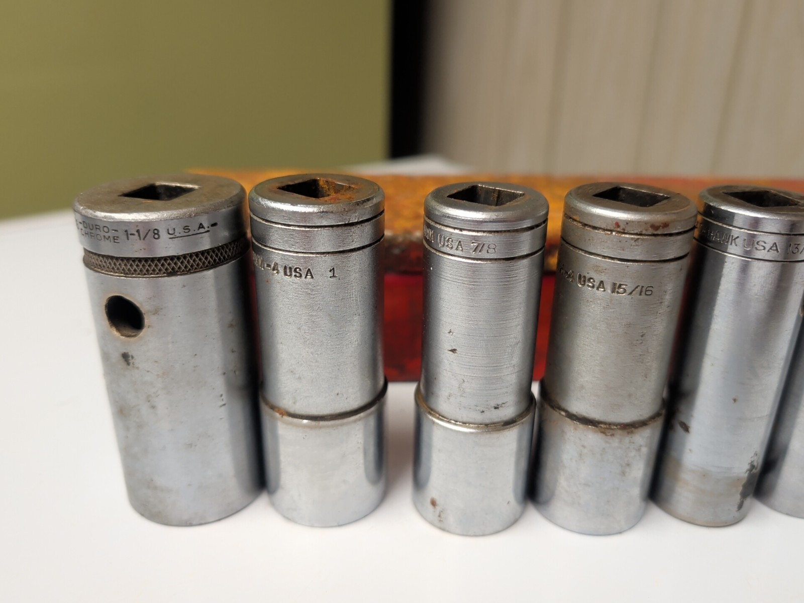 Blackhawk Duro Chrome Socket Set 9 Pc Deep Well 1/2″ to 1-1/8 Drive 12 Point USA