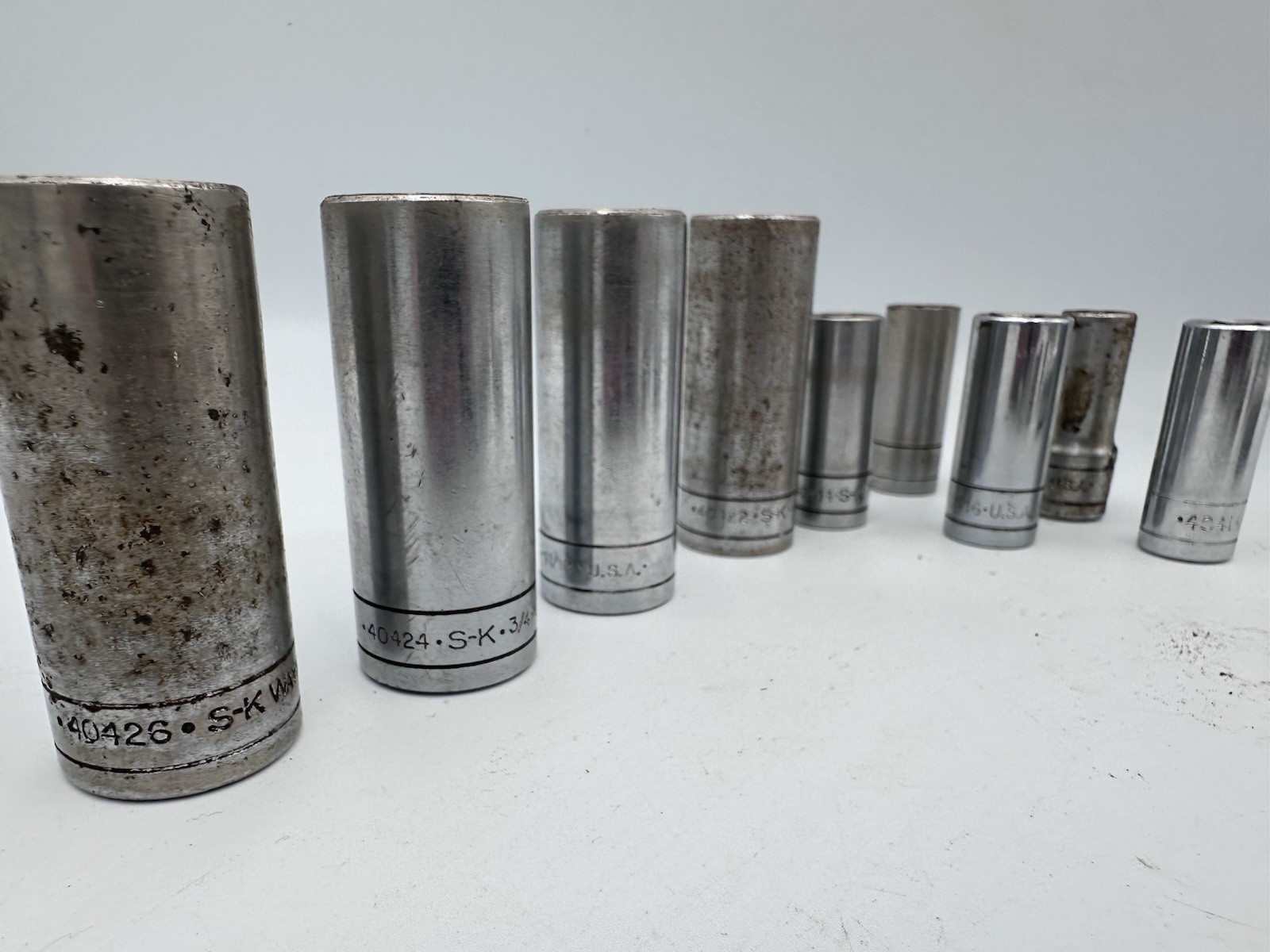 SK Wayne 3/8” Drive Socket Lot – Deep & Shallow Sockets + Extensions Vintage USA