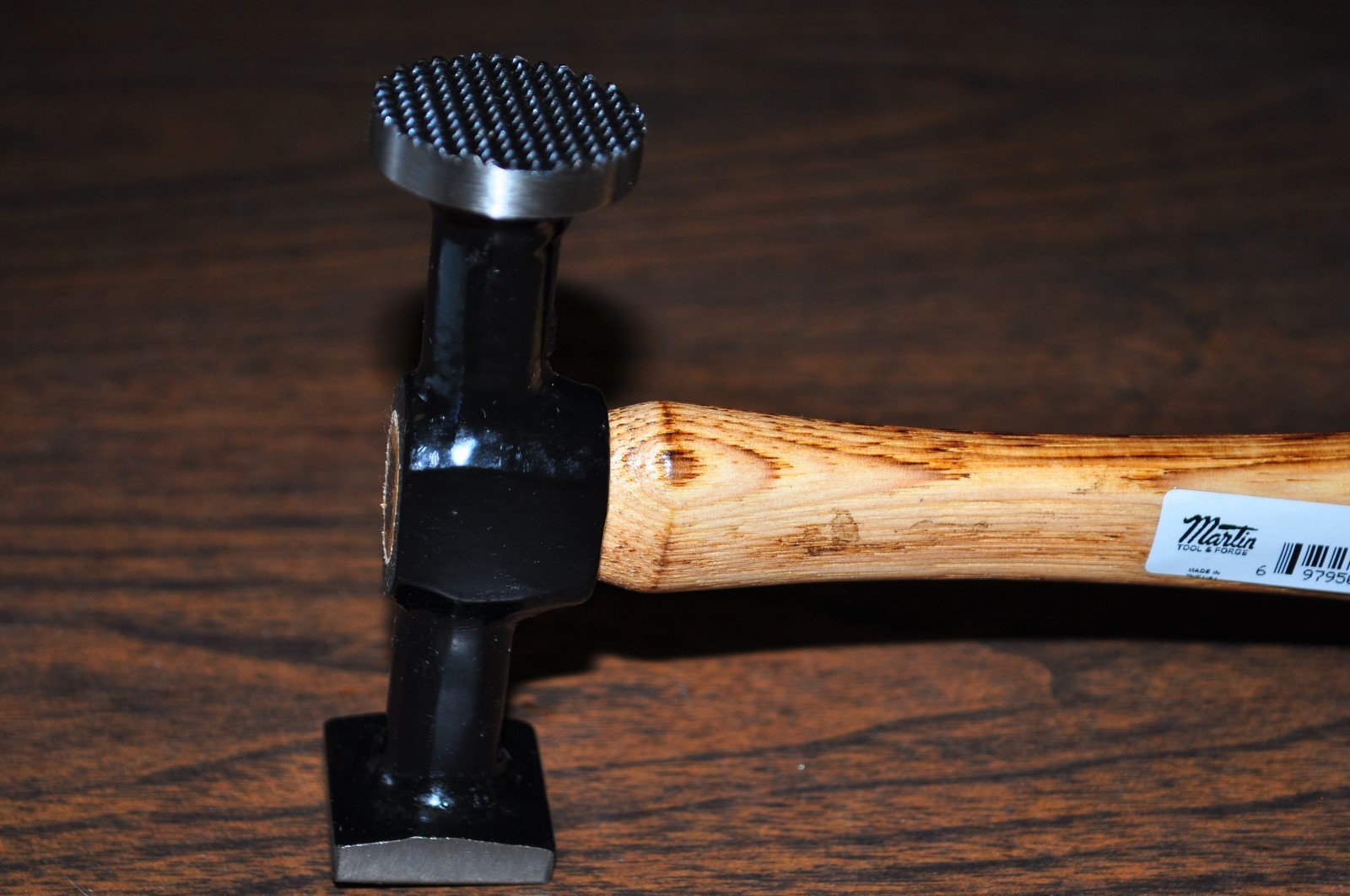 AUTO BODY SHRINKING HAMMER WITH SQUARE HEAD,WOOD HANDLE MARTIN 162G MADE IN USA