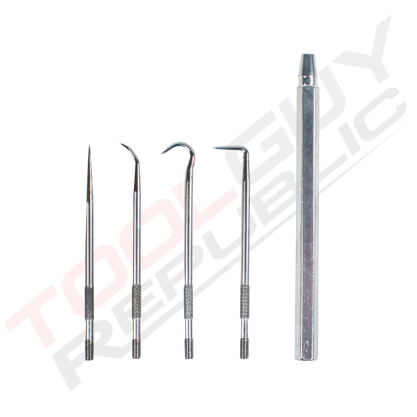 5PC Hook & Pick Set – Vanadium Steel, Interchangeable Tips