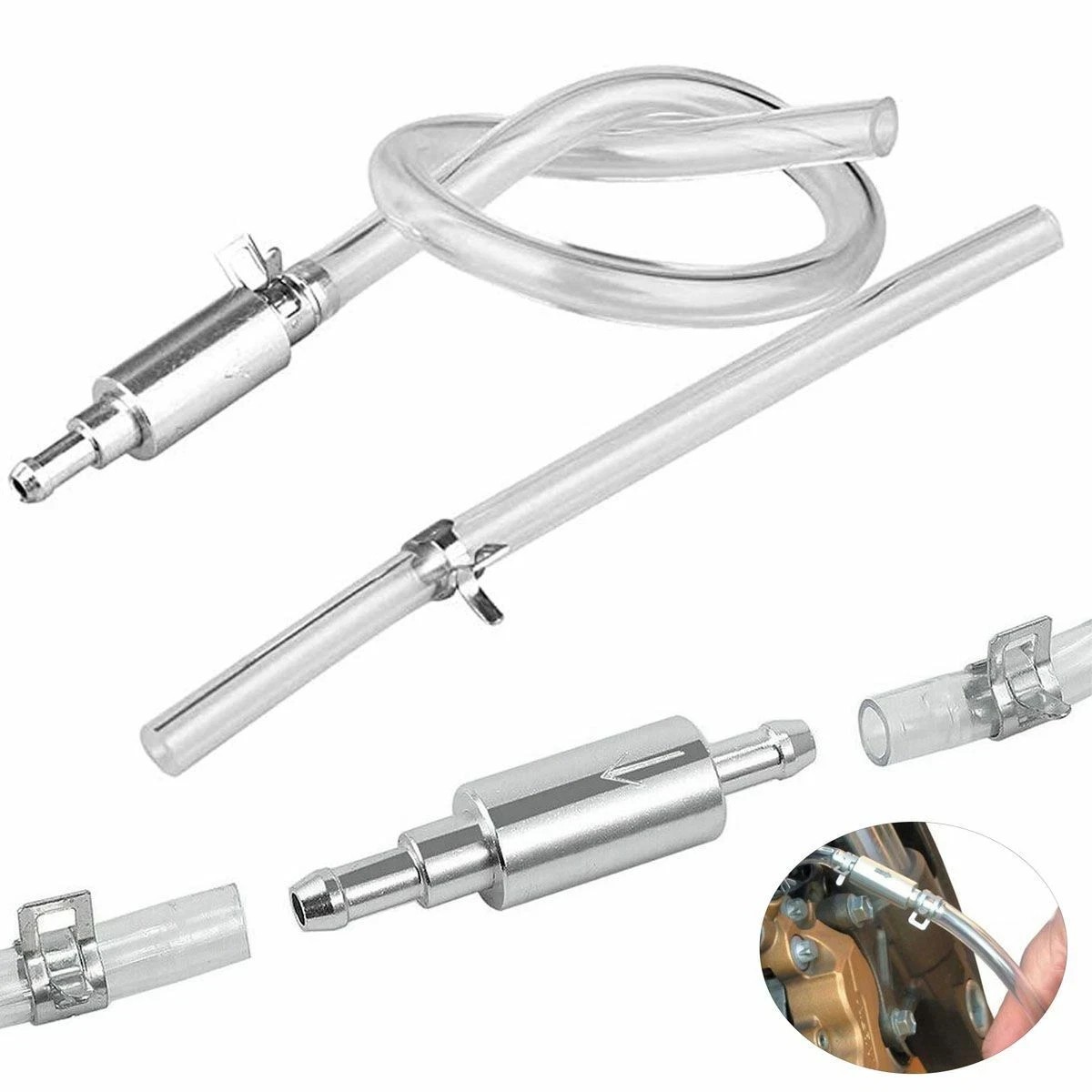 Manual Fluid Extractor Pump, Motorcycle Brake Bleeder Kit, One-Way Check Valve